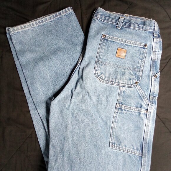 Carhartt Double Knee Loose Original Fit Denim Jeans Pants 36x36 - Picture 1 of 7